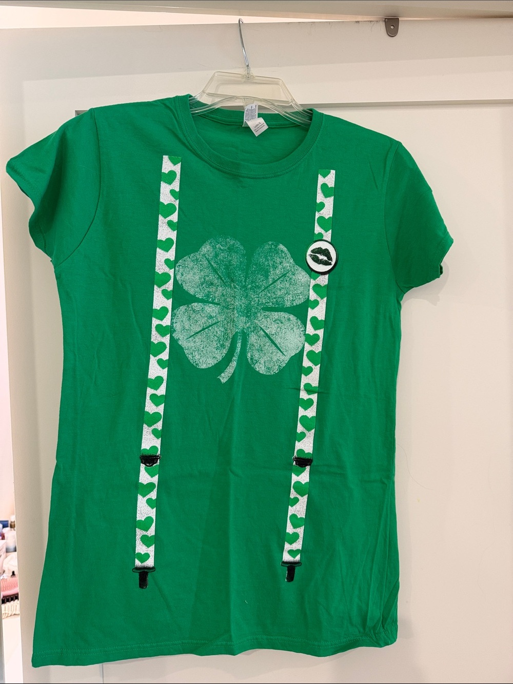 Girls' Green Shamrock Graphic Tee